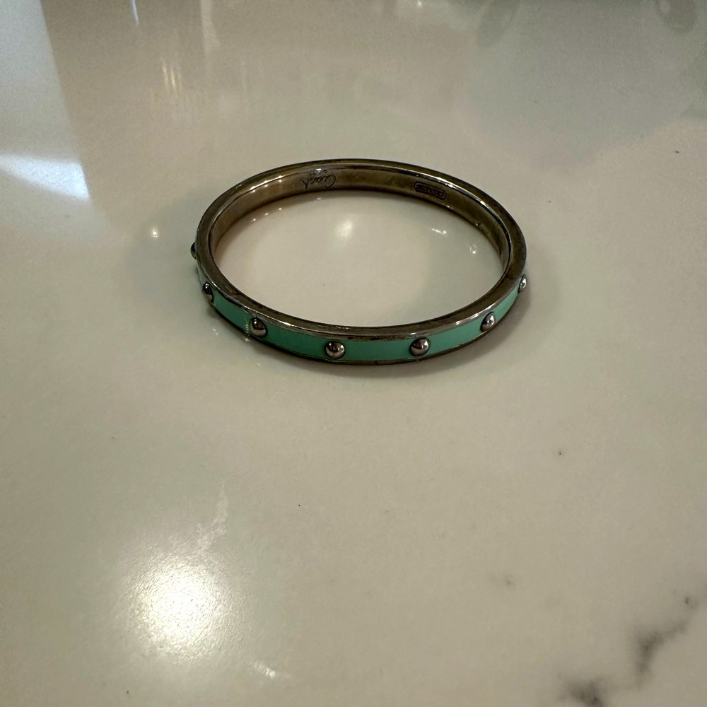 Authentic Coach bangle. Turquoise and silver